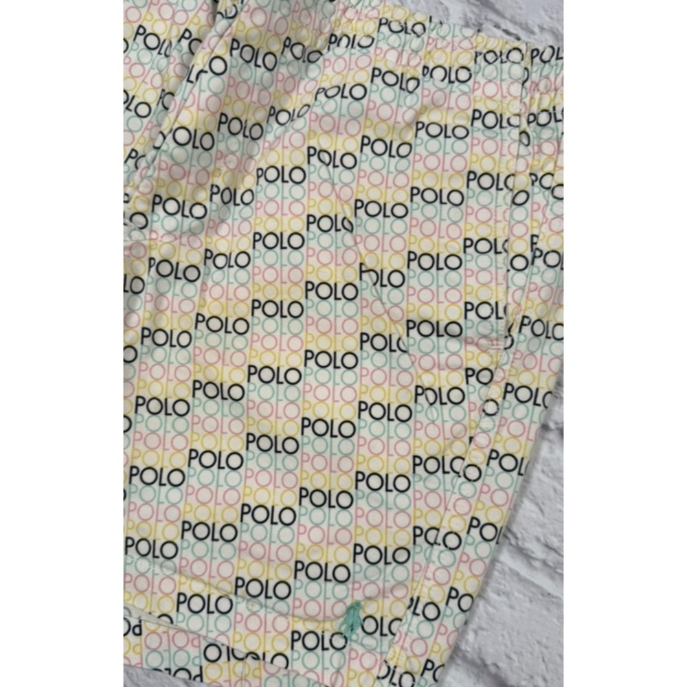 Polo Ralph Lauren‎ Shorts Mens Medium White Pastel Logo Print Classic Fit